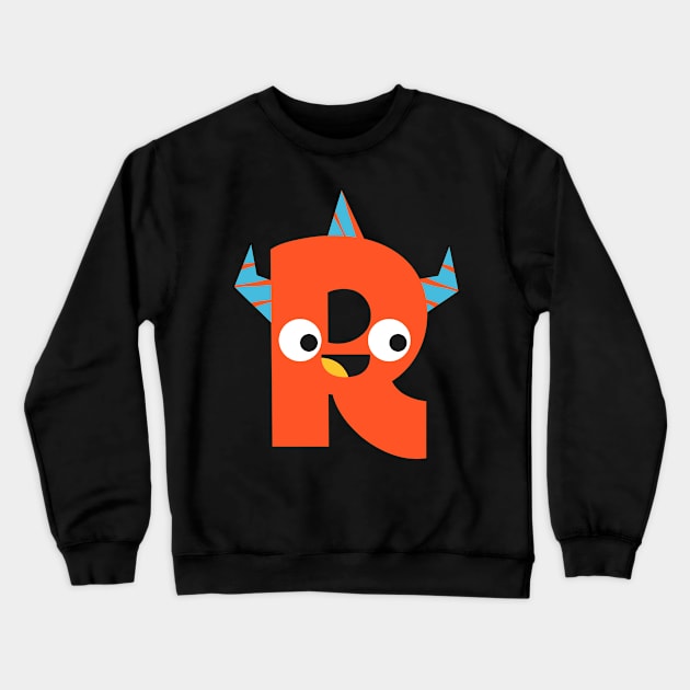 R Letter Crewneck Sweatshirt by Mako Design 